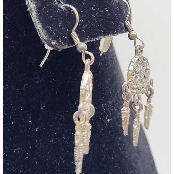 Dream Catcher Earring Silver tone Fashion Earrings 2inDream Catcher Earring Silv - Picture 5 of 5